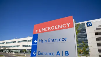 Emergency department hospital sign