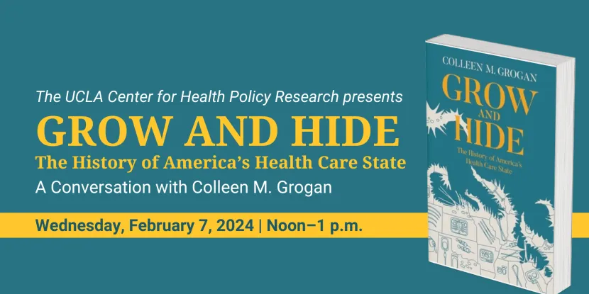 cover of book Grow and Hide with copy about event with Colleen Grogan