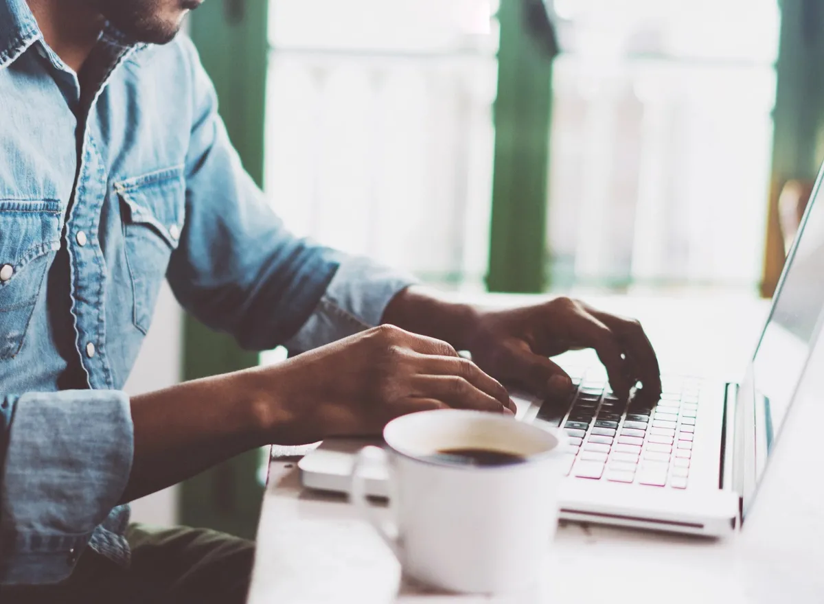 Man in front of laptop