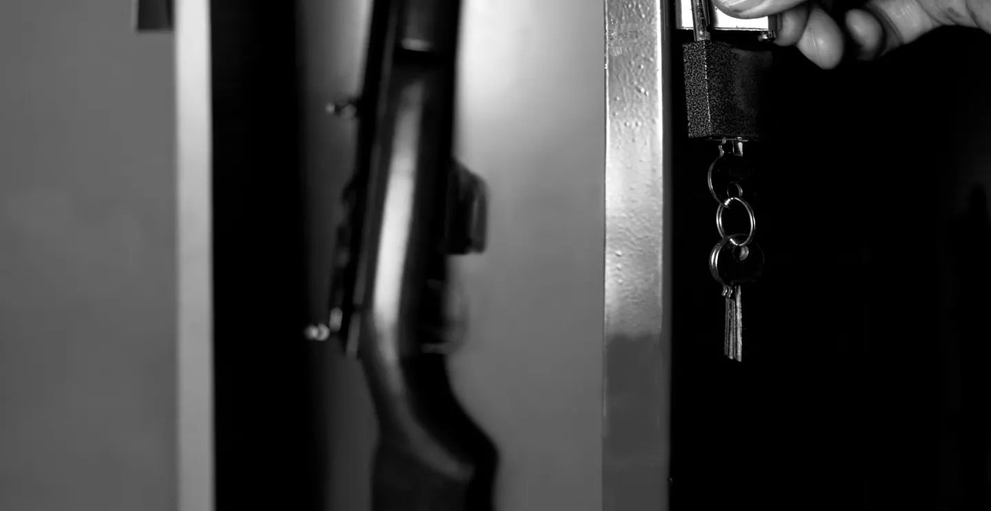 firearm in case with lock