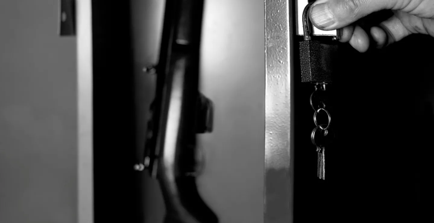 locker with gun inside