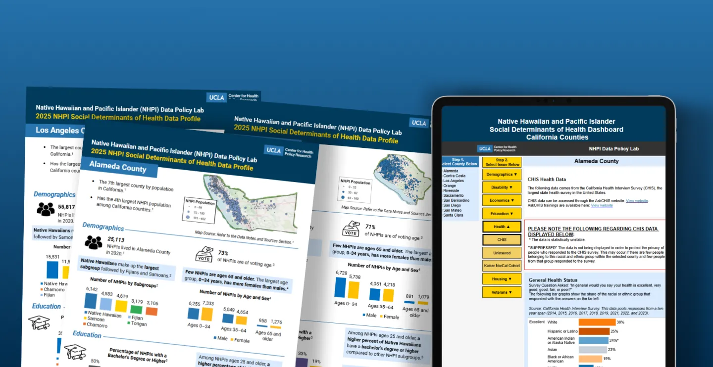 NHPI Data profiles and tablet showing an NHPI data dashboard